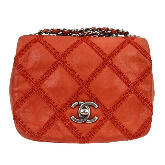 Chanel Red Coated Canvas Full Flap Shoulder Bag - Picture 1 of 7